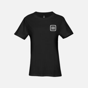 Black T-shirt with Content Design Logo on the front left breast pocket
